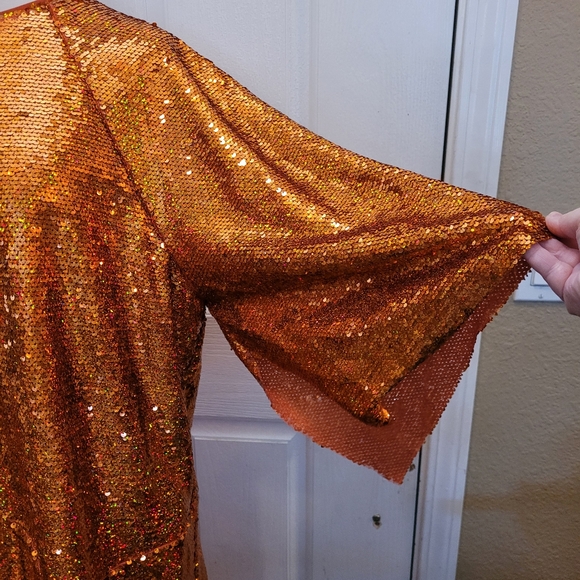 ASOS Orange Sequin Dress Taylor Swift Life of a Showgirl - Picture 3 of 8